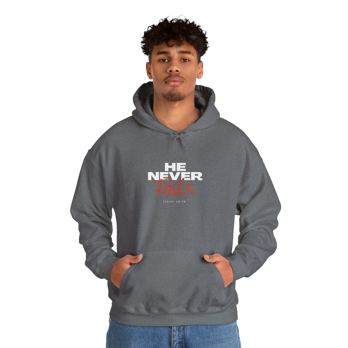 He Never Fails- Unisex Heavy Blend™ Hooded Sweatshirt