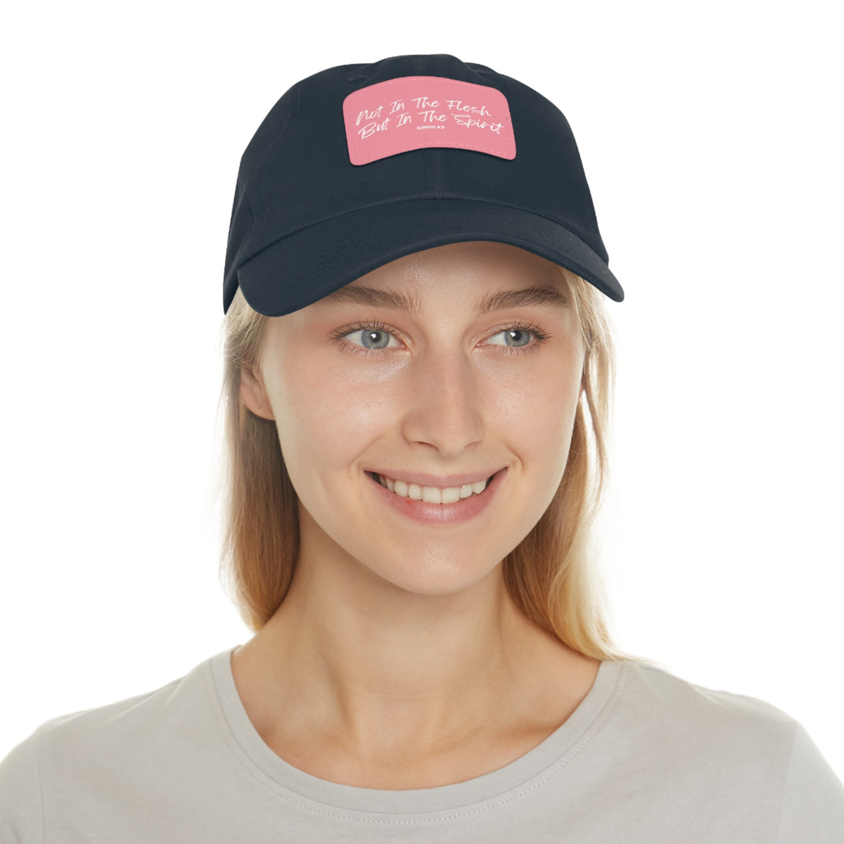 Not in the Flesh but in The Spirit- Dad Hat with Leather Patch (Rectangle)