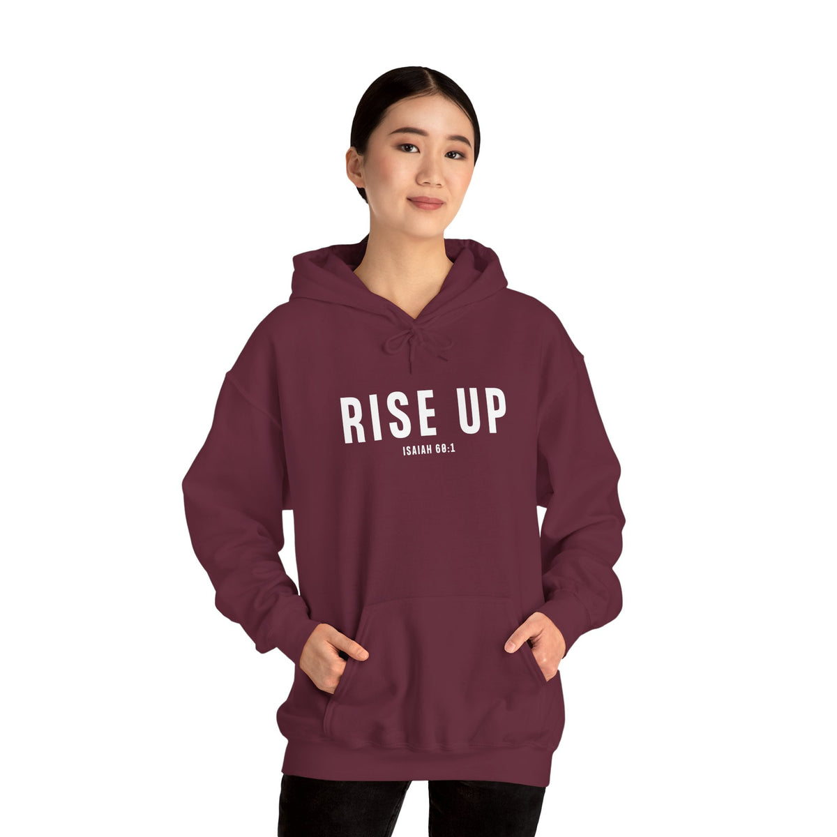 Rise Up Christian Hoodie – Isaiah 60:1 Faith Comfort Wear