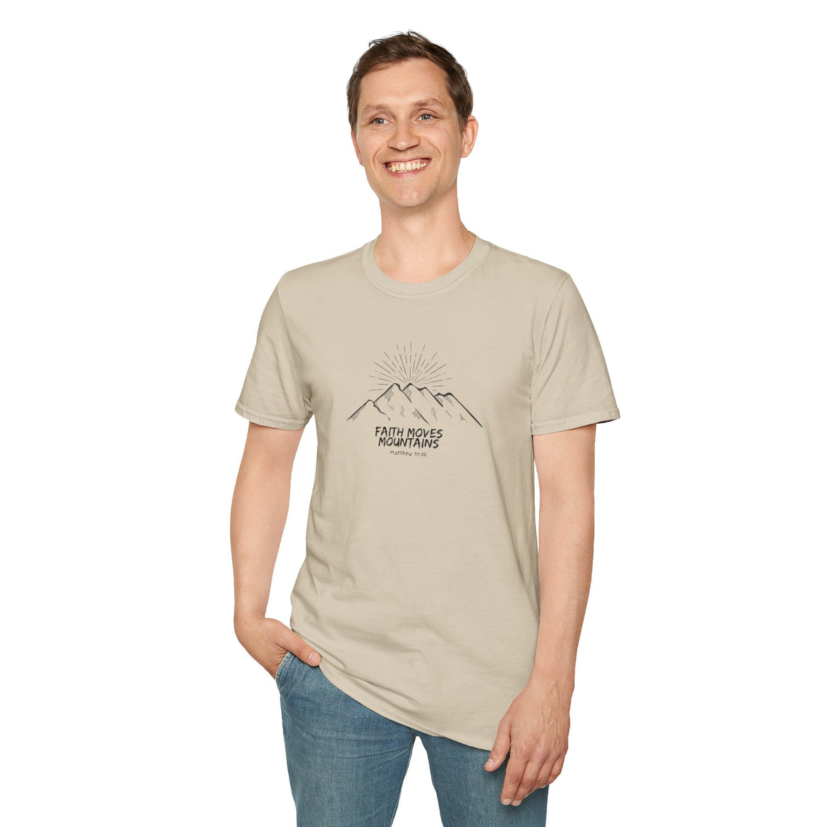 Faith Moves Mountains- Unisex Softstyle T-Shirt