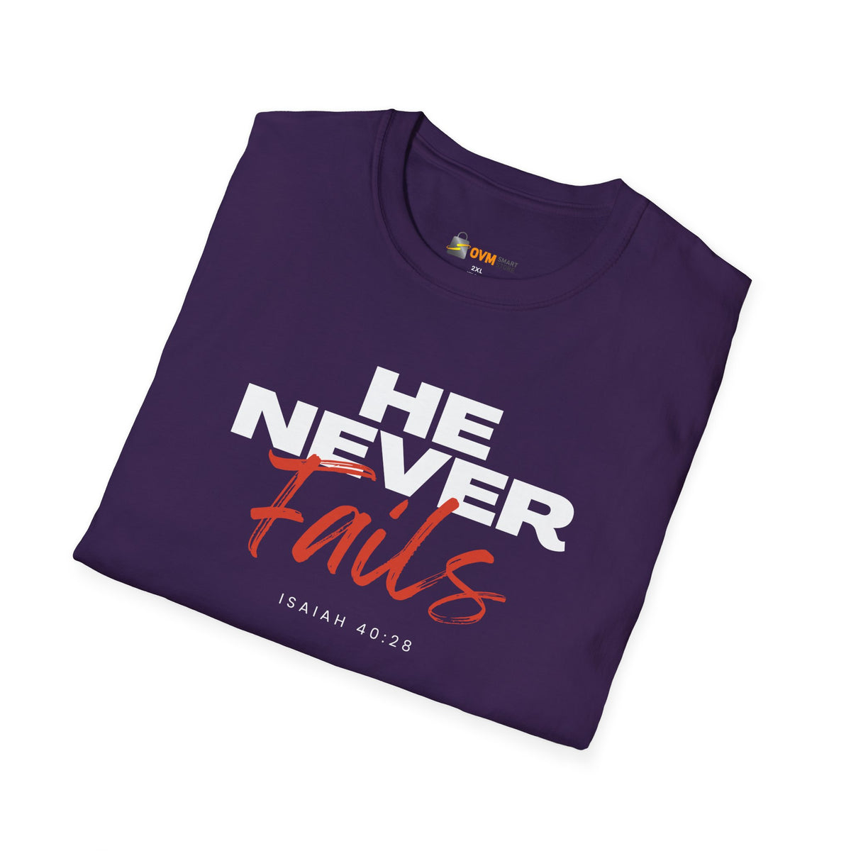 He Never Fails- Unisex Softstyle T-Shirt