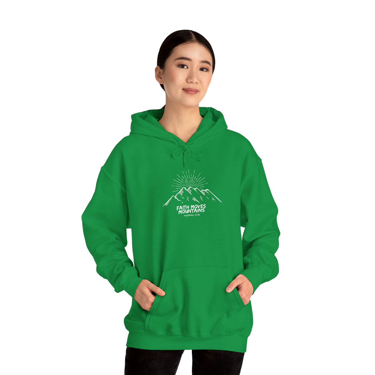 Faith Moves Mountains- Unisex Heavy Blend™ Hooded Sweatshirt