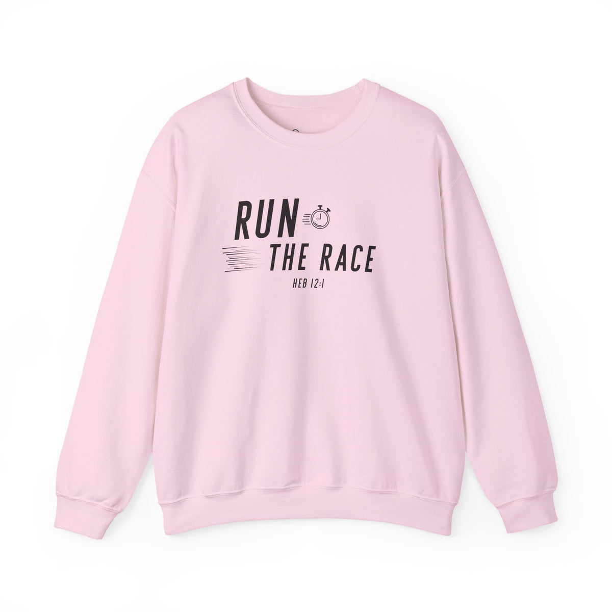 Run the Race Christian Sweatshirt – Hebrews 12:1 Wear Your Faith