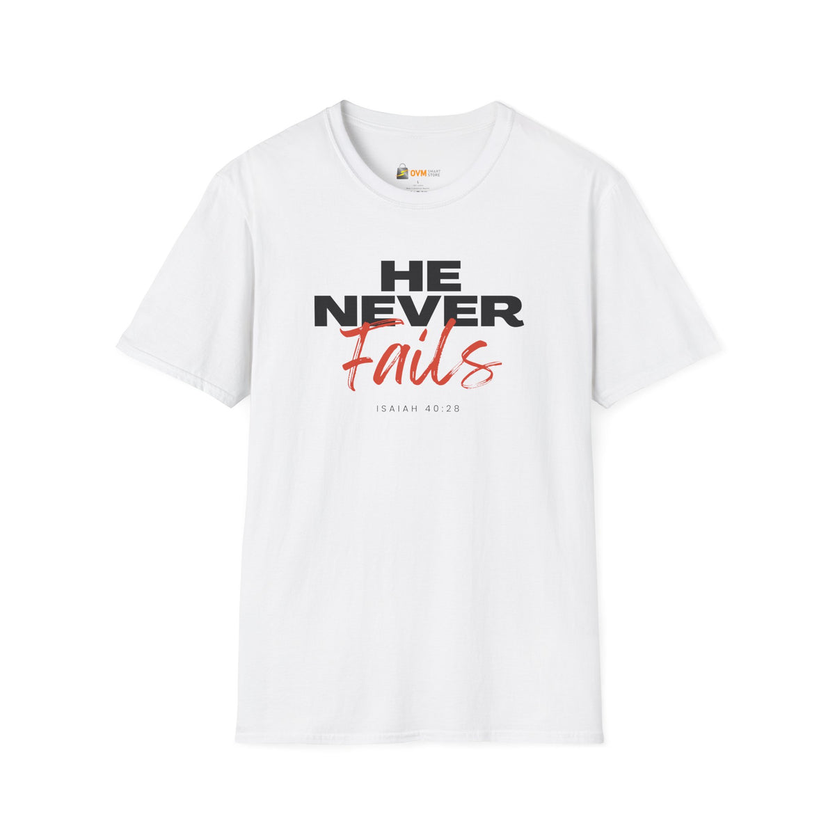 He Never Fails- Unisex Softstyle T-Shirt