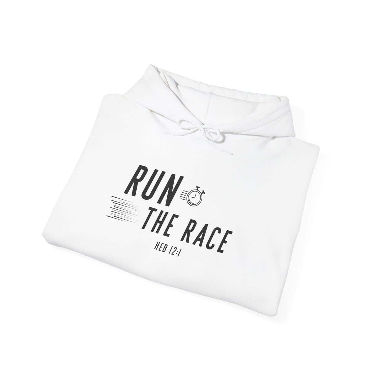Run the Race Christian Hoodie – Hebrews 12:1 Faith Comfort Wear