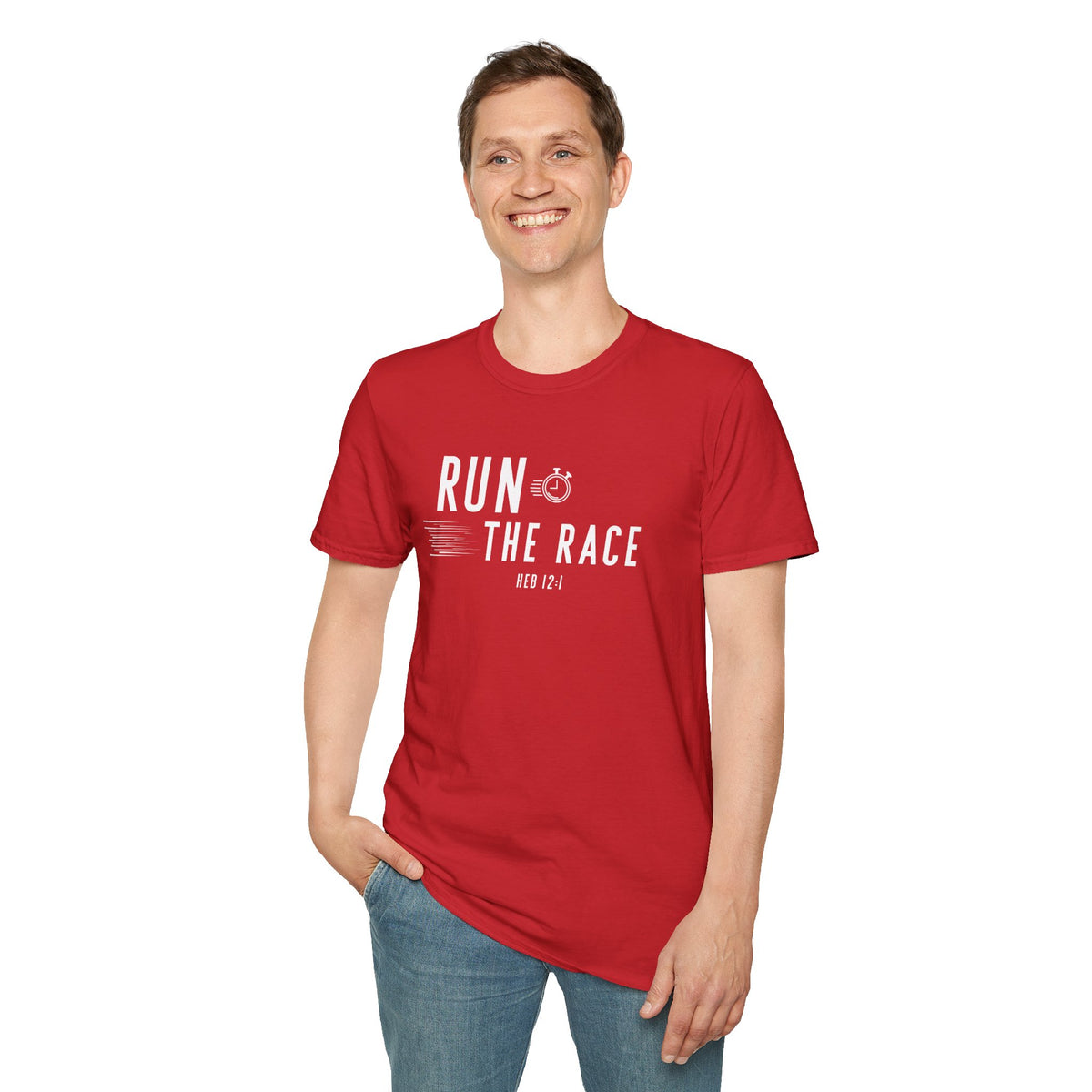 Run the Race Christian T-Shirt – Hebrews 12:1 Faith Apparel