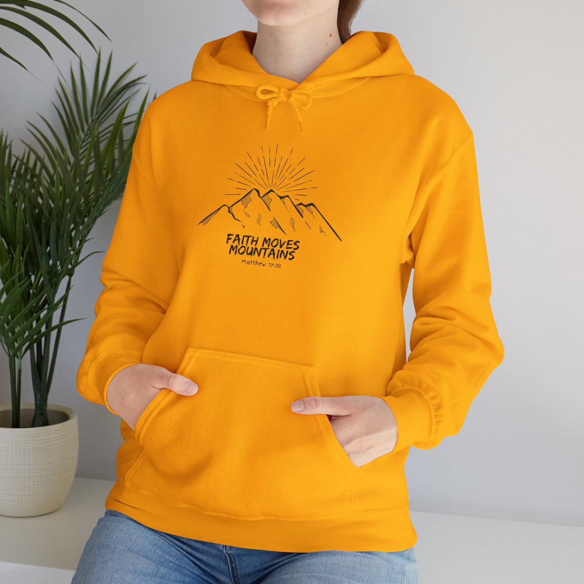 Faith Moves Mountains- Unisex Heavy Blend™ Hooded Sweatshirt