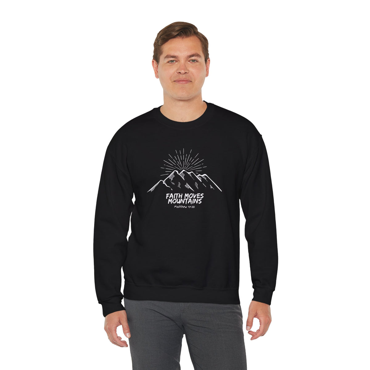 Faith Moves Mountains- Unisex Heavy Blend™ Crewneck Sweatshirt