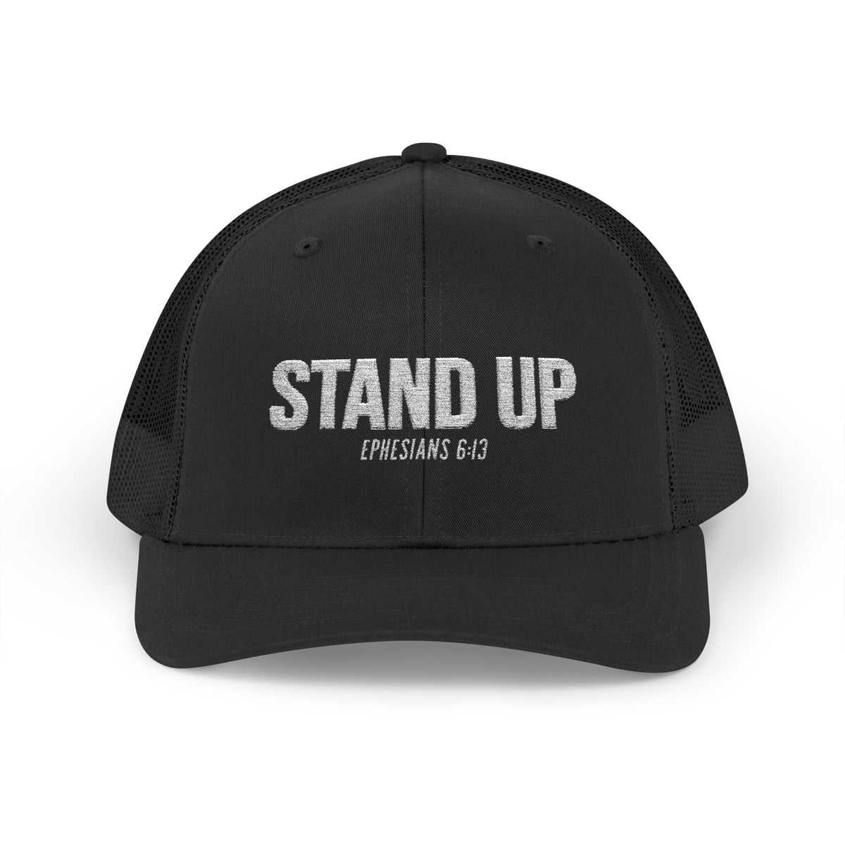 Stand Up Christian Snapback Trucker Hat – Ephesians 6:13 Bible Verse Faith Hat – Armor of God Scripture Cap