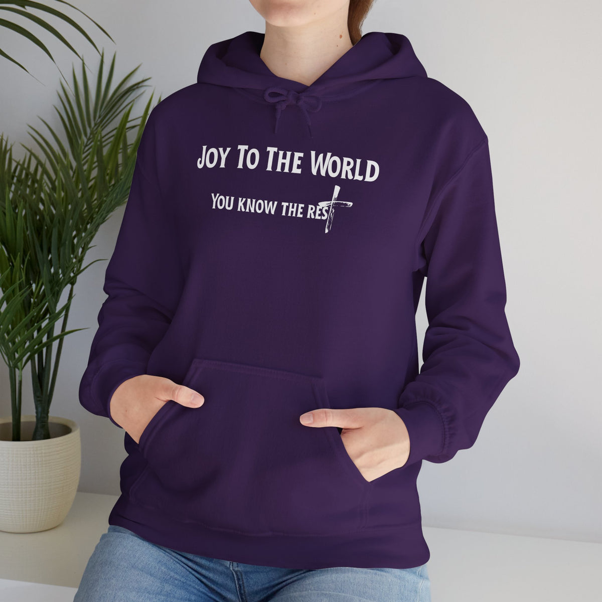 Joy to the World Christian Hoodie – Faith-Based Christmas Wear | Unisex Heavy Blend™ Hooded Sweatshirt