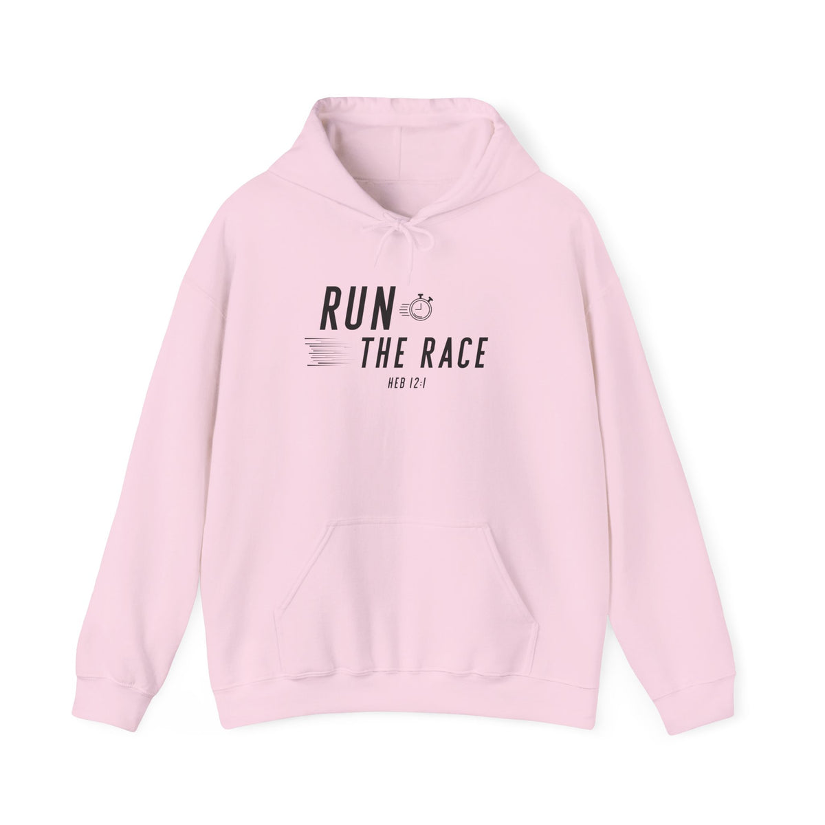 Run the Race Christian Hoodie – Hebrews 12:1 Faith Comfort Wear