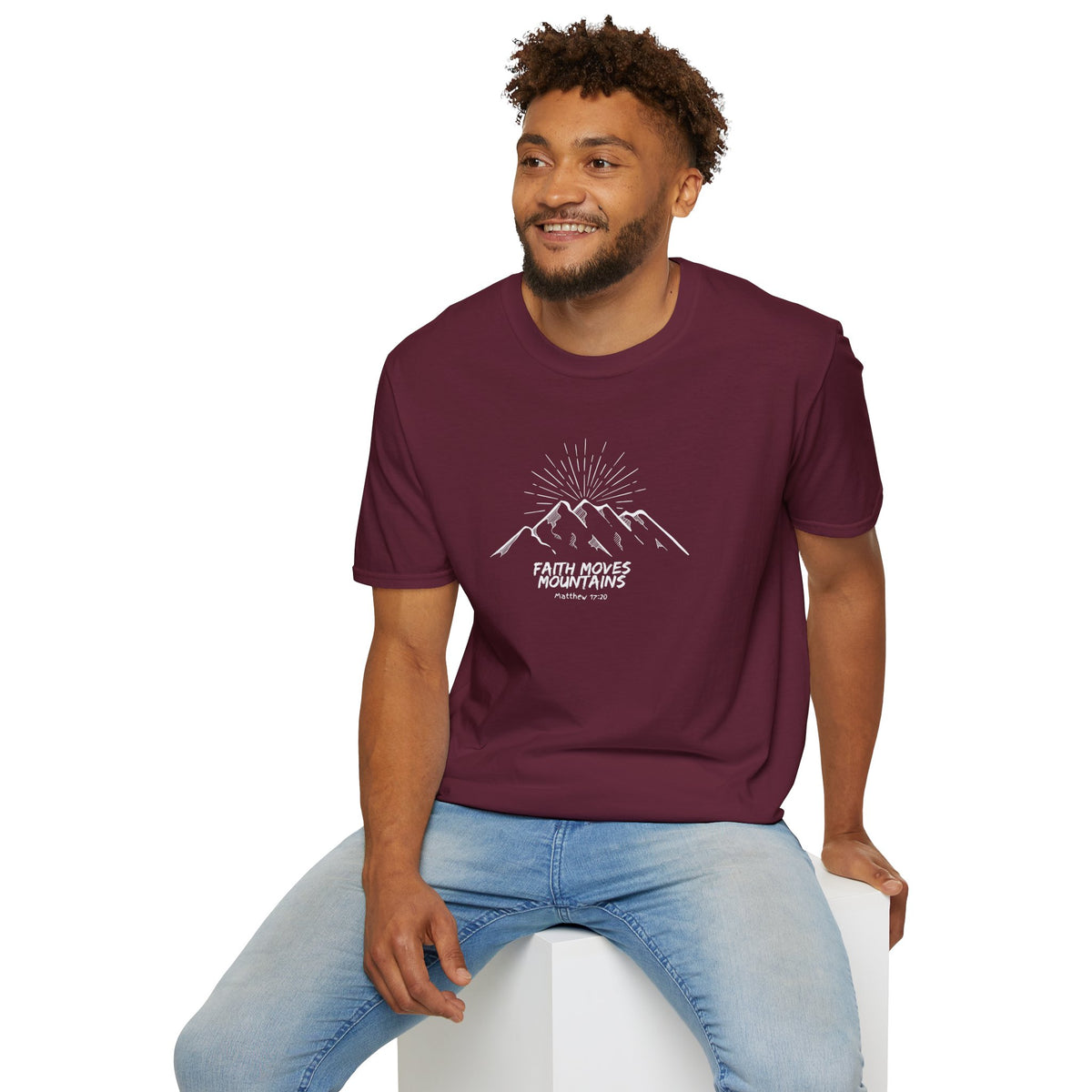 Faith Moves Mountains- Unisex Softstyle T-Shirt