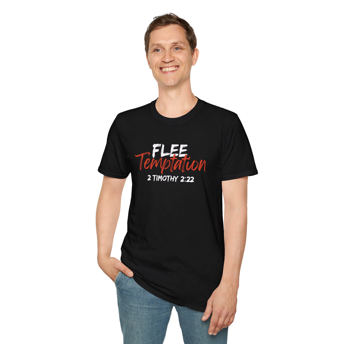 "Flee Temptation" Unisex Softstyle T-Shirt