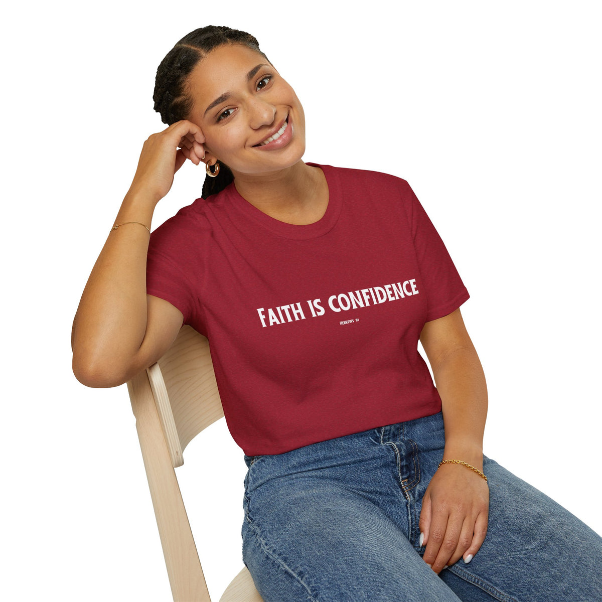 Faith is Confidence Christian T-Shirt – Faith-Inspired Holiday Apparel | Unisex Softstyle T-Shirt
