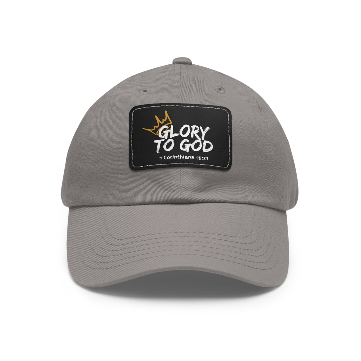 Glory To God- Dad Hat with Leather Patch (Rectangle)