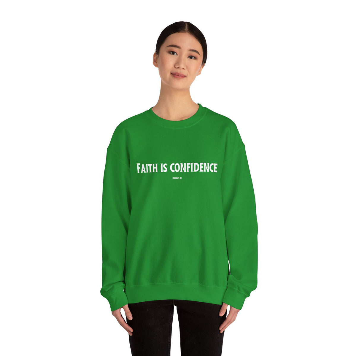 Faith is Confidence Christian Sweatshirt – Cozy Faith Holiday Apparel | Unisex Heavy Blend™ Crewneck Sweatshirt
