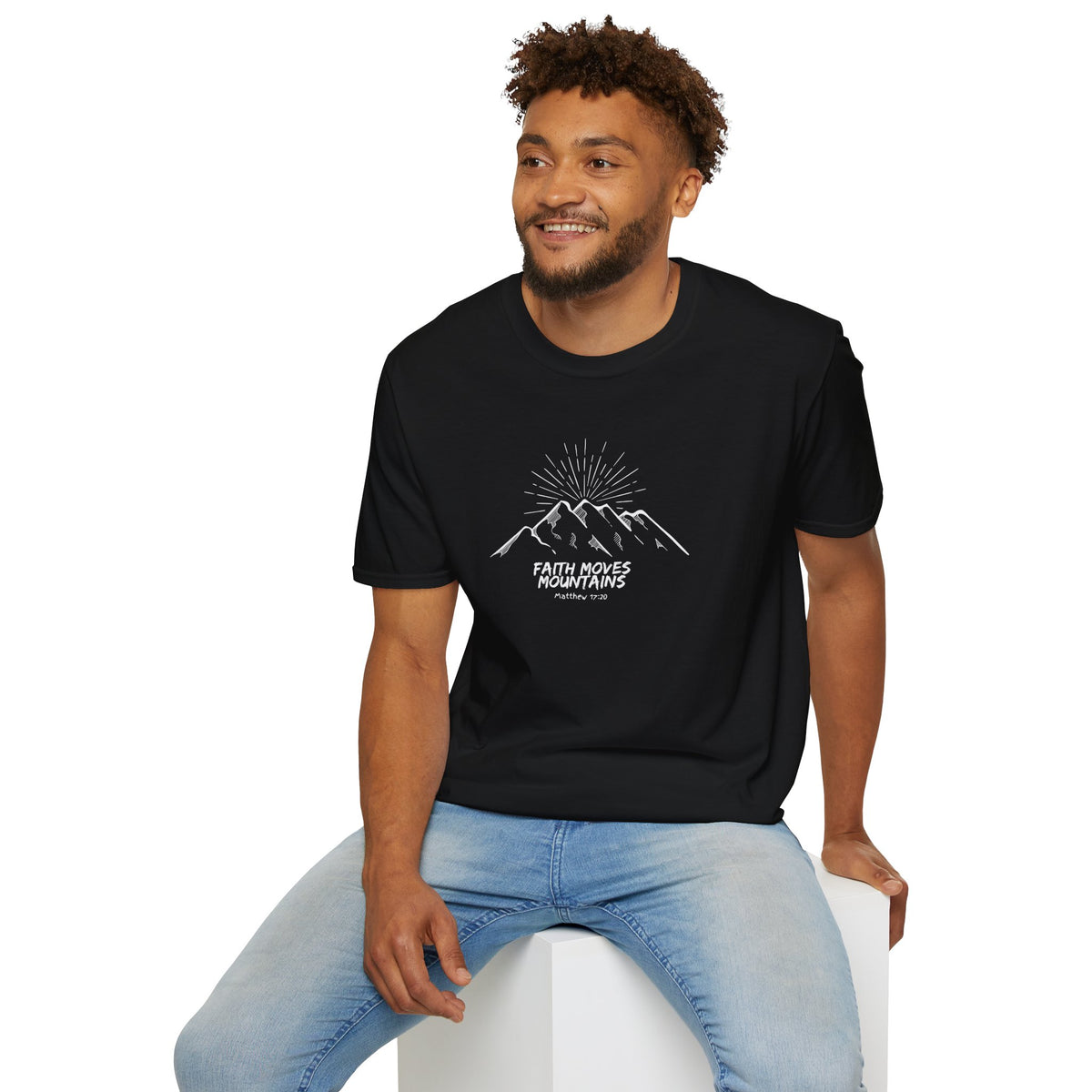 Faith Moves Mountains- Unisex Softstyle T-Shirt