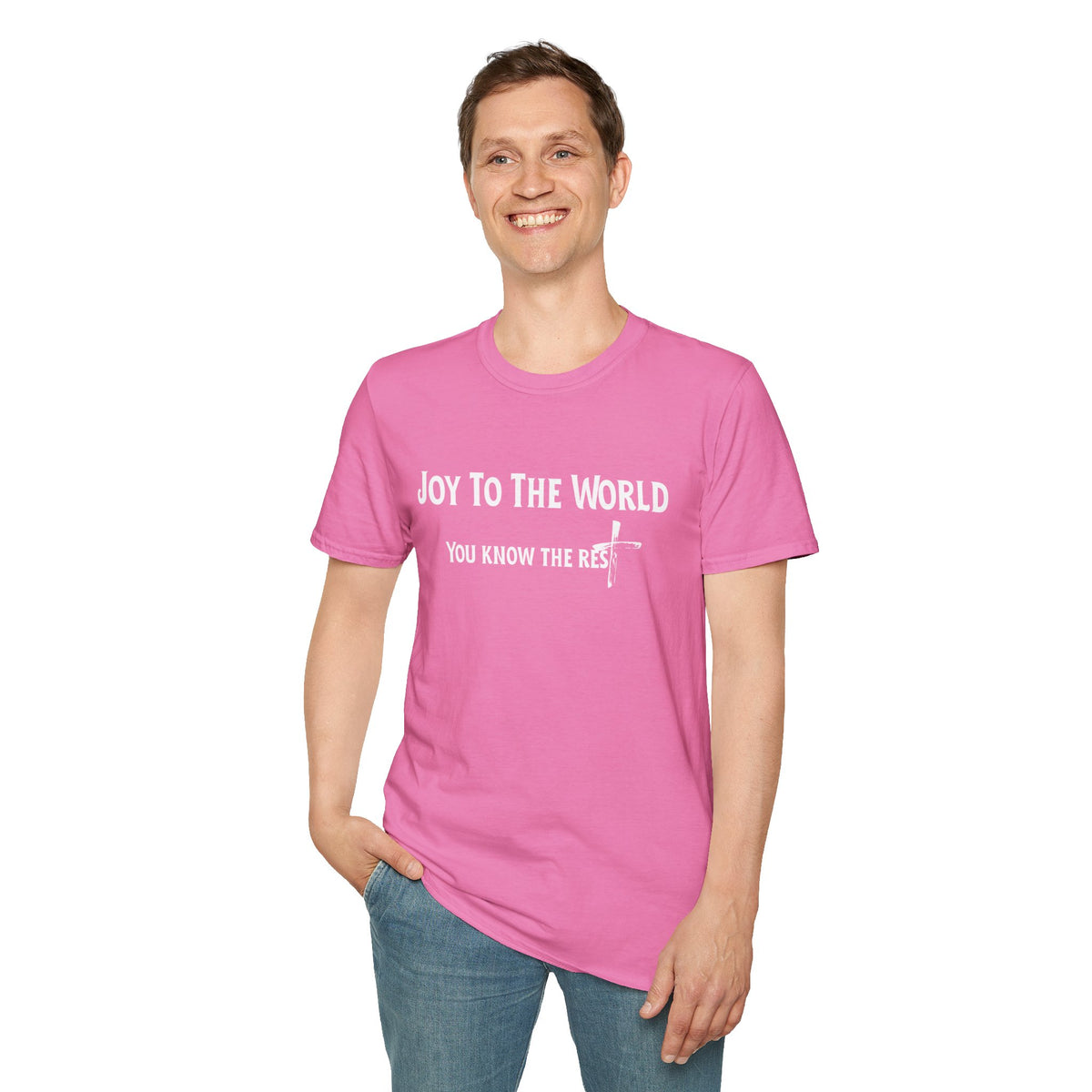 Joy to the World Christian T-Shirt – Faith-Inspired Holiday Apparel | Unisex Softstyle T-Shirt