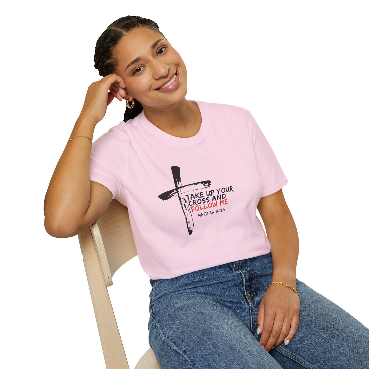 Take Up Your Cross and Follow Me- Unisex Softstyle T-Shirt