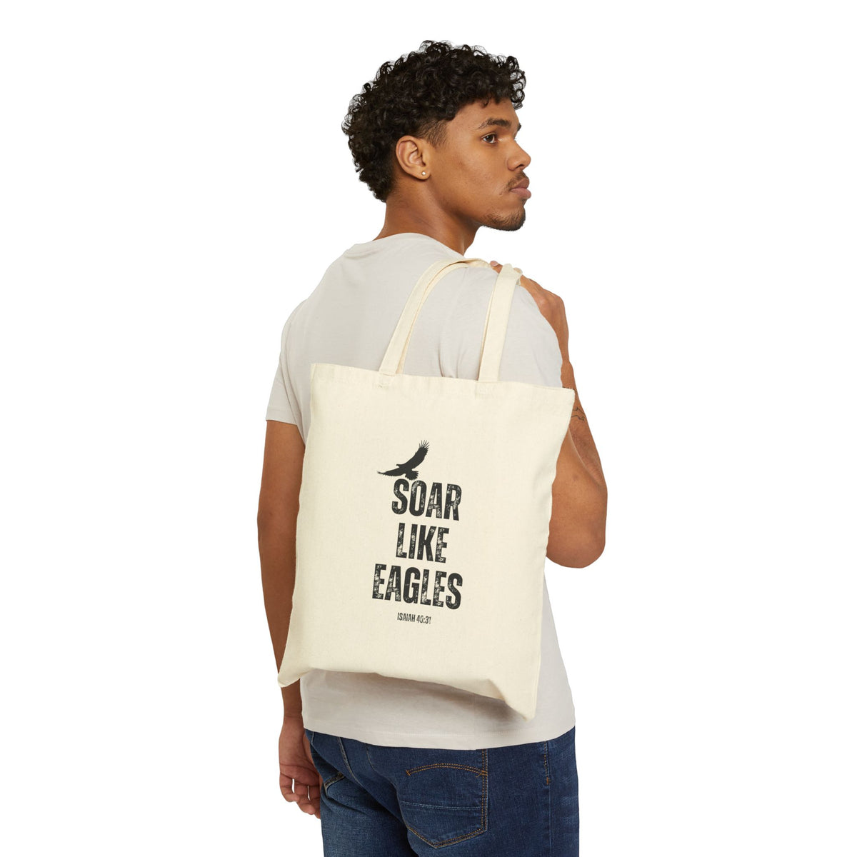 "Soar Like Eagles" Cotton Canvas Tote Bag