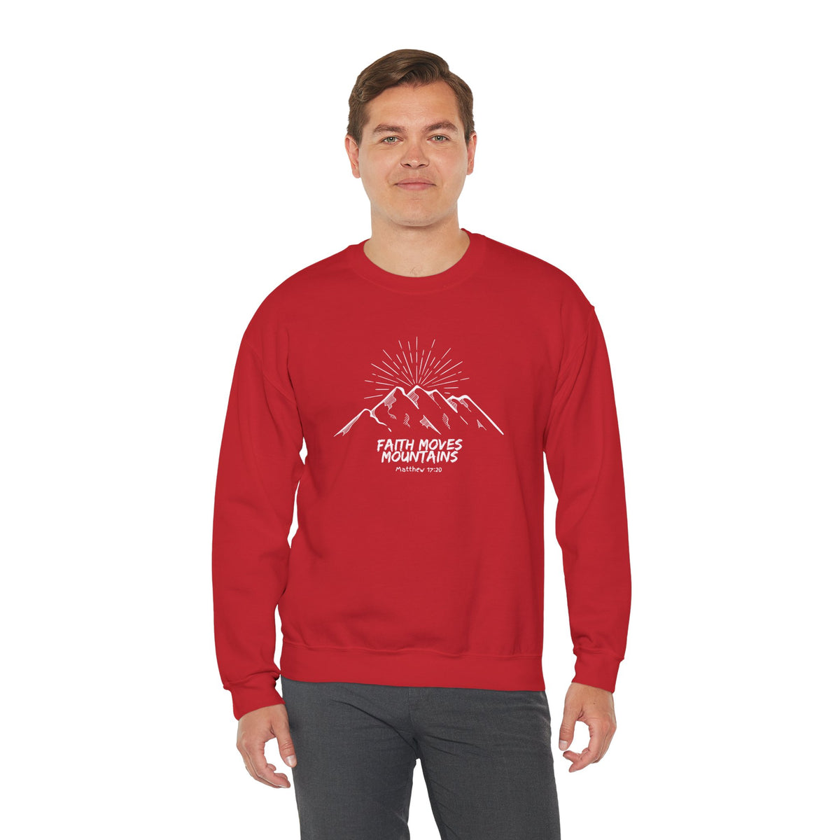 Faith Moves Mountains- Unisex Heavy Blend™ Crewneck Sweatshirt