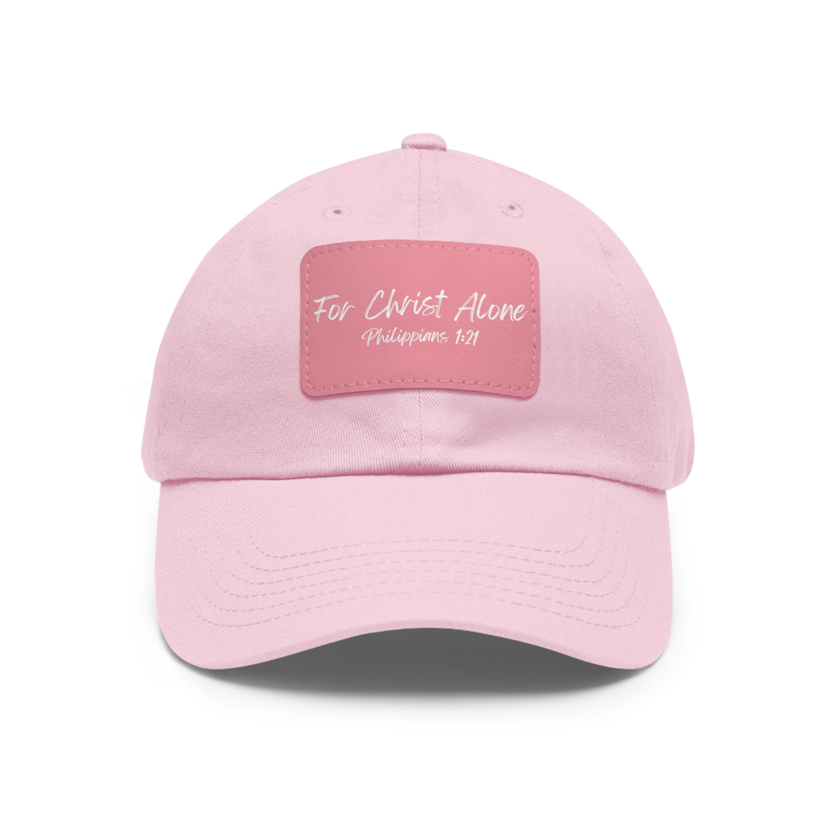 For Christ Alone- Dad Hat with Leather Patch (Rectangle)