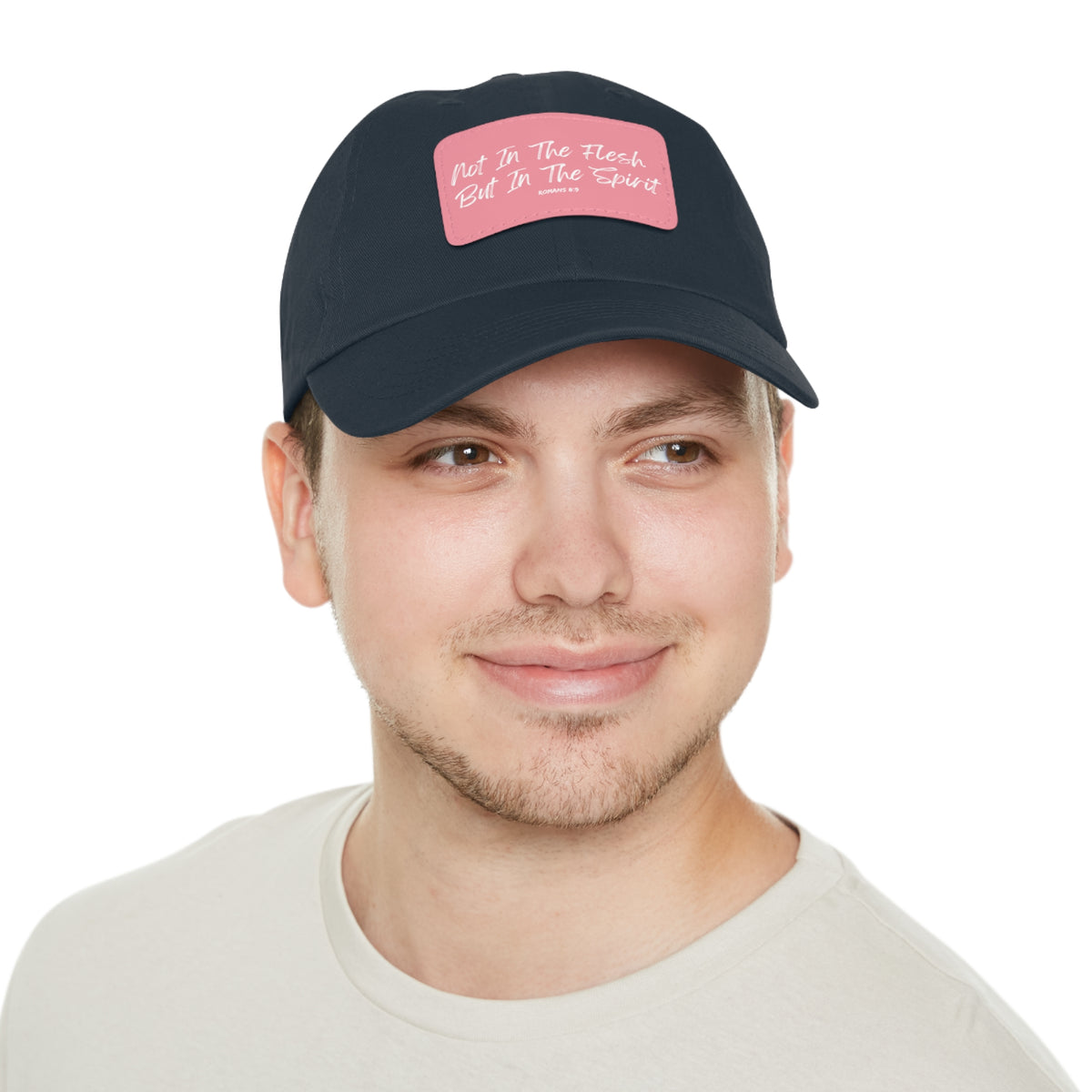 Not in the Flesh but in The Spirit- Dad Hat with Leather Patch (Rectangle)