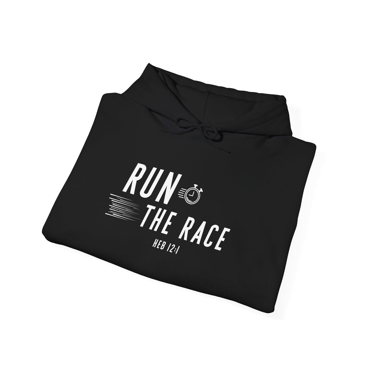 Run the Race Christian Hoodie – Hebrews 12:1 Faith Comfort Wear