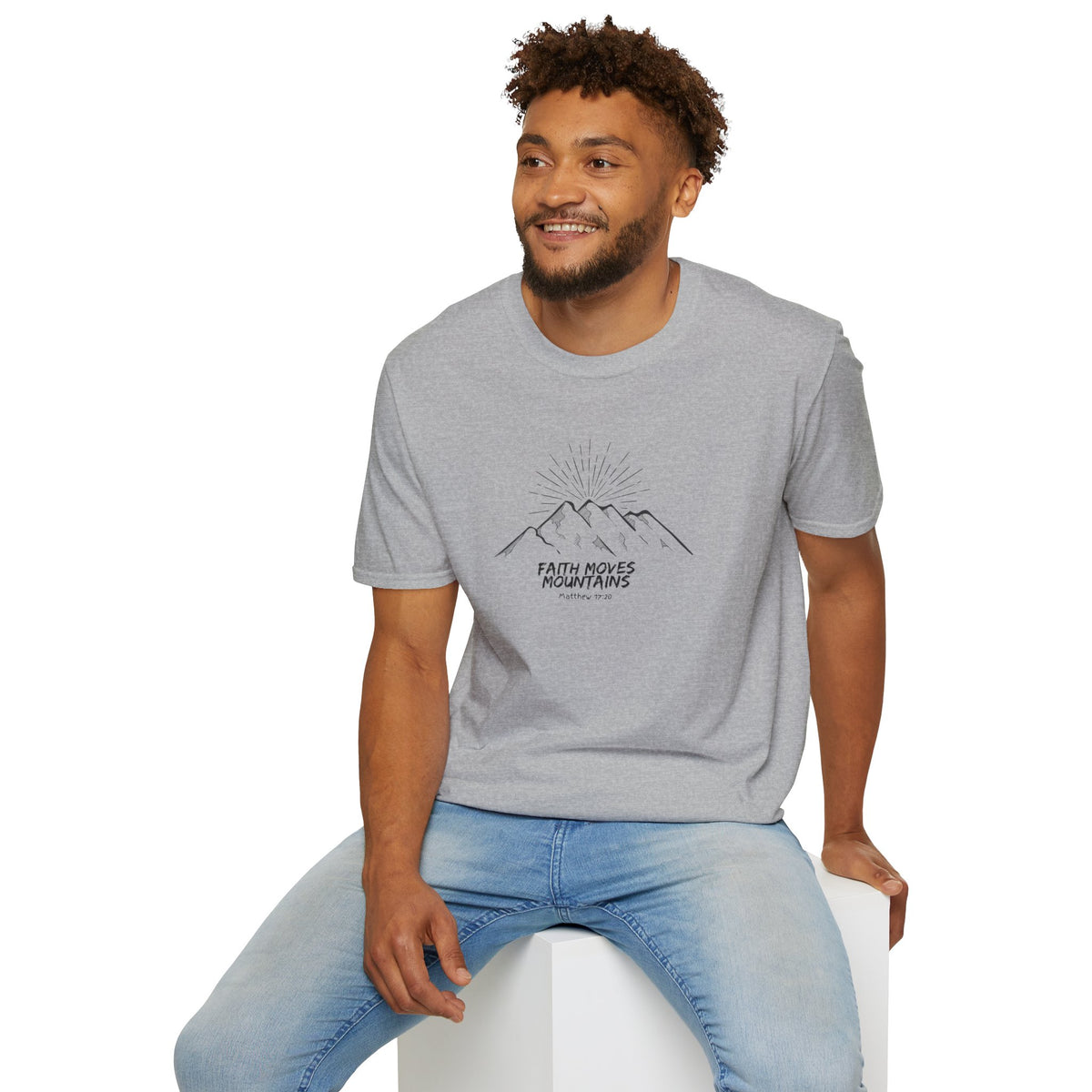 Faith Moves Mountains- Unisex Softstyle T-Shirt