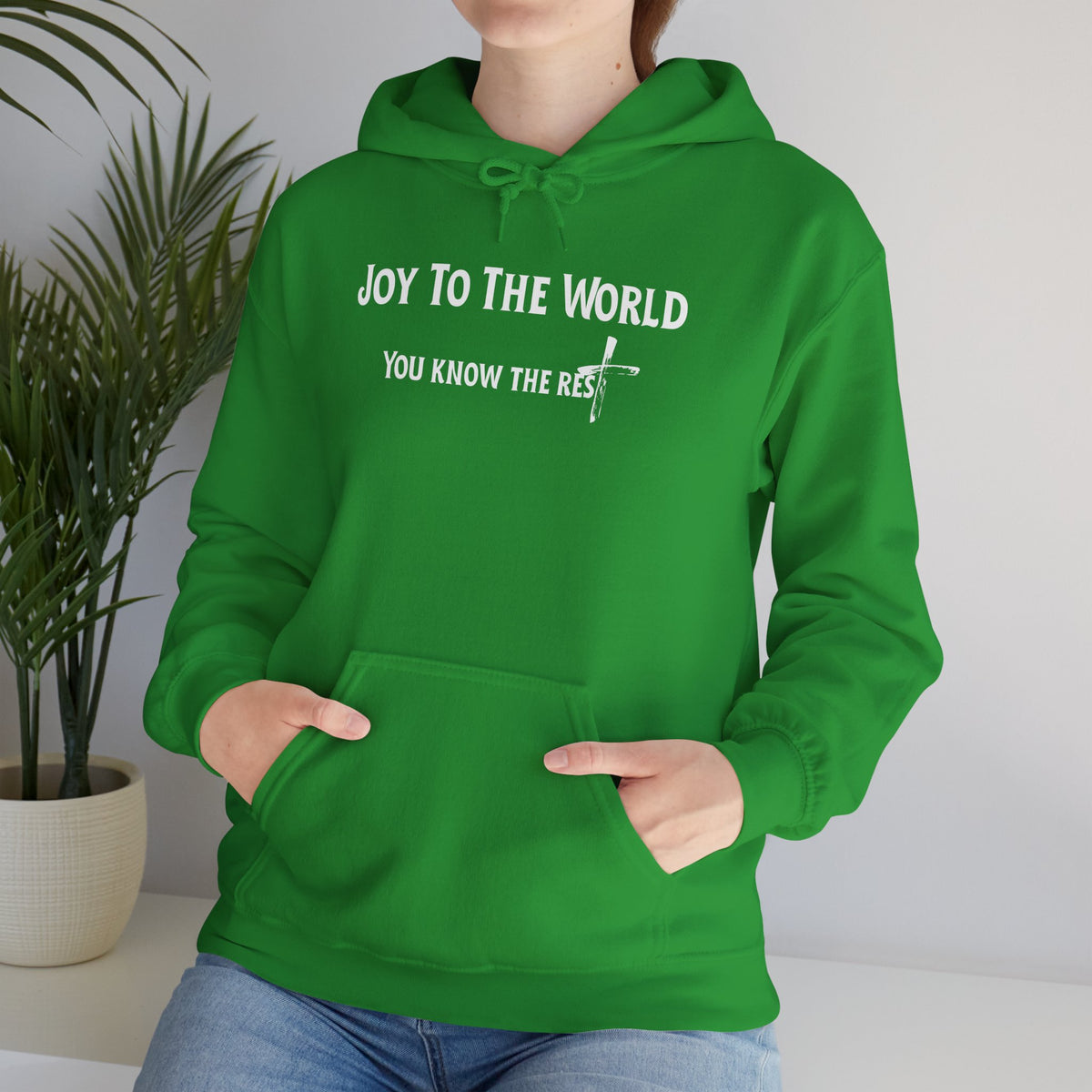 Joy to the World Christian Hoodie – Faith-Based Christmas Wear | Unisex Heavy Blend™ Hooded Sweatshirt
