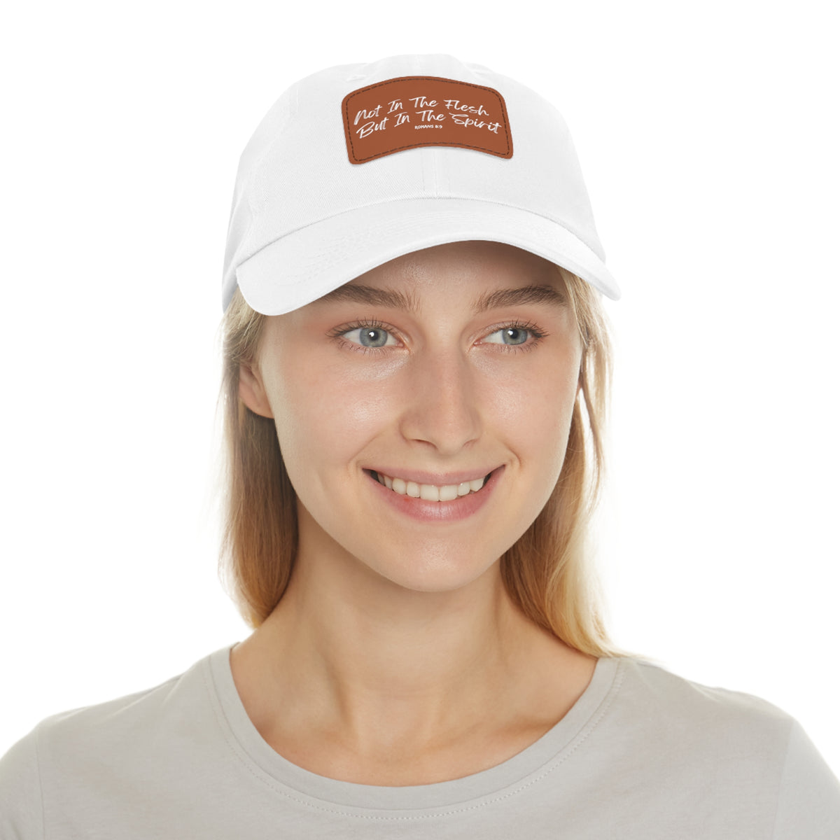 Not in the Flesh but in The Spirit- Dad Hat with Leather Patch (Rectangle)