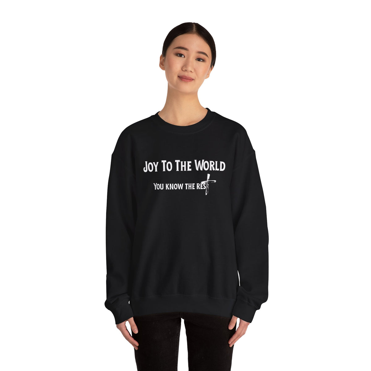 Joy to the World Christian Sweatshirt – Cozy Faith Holiday Apparel | Unisex Heavy Blend™ Crewneck Sweatshirt