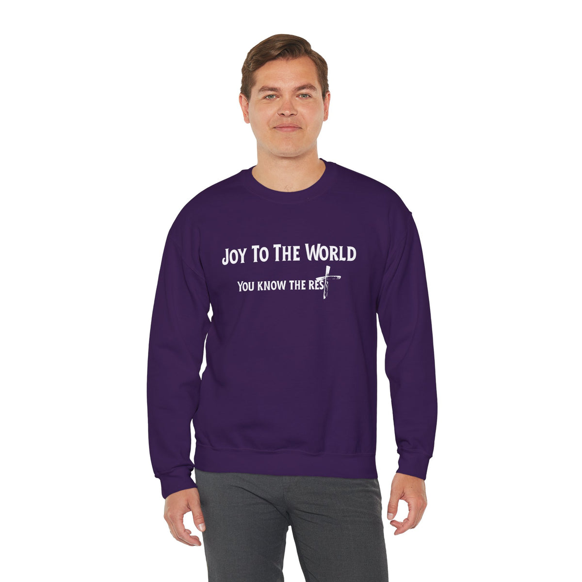 Joy to the World Christian Sweatshirt – Cozy Faith Holiday Apparel | Unisex Heavy Blend™ Crewneck Sweatshirt