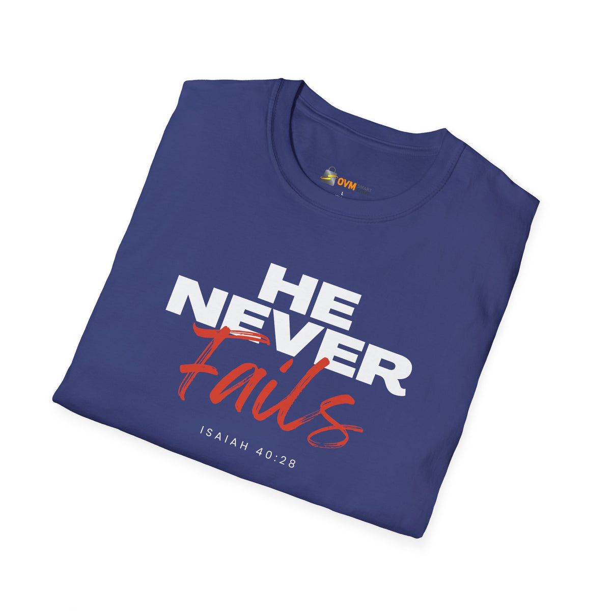 He Never Fails- Unisex Softstyle T-Shirt