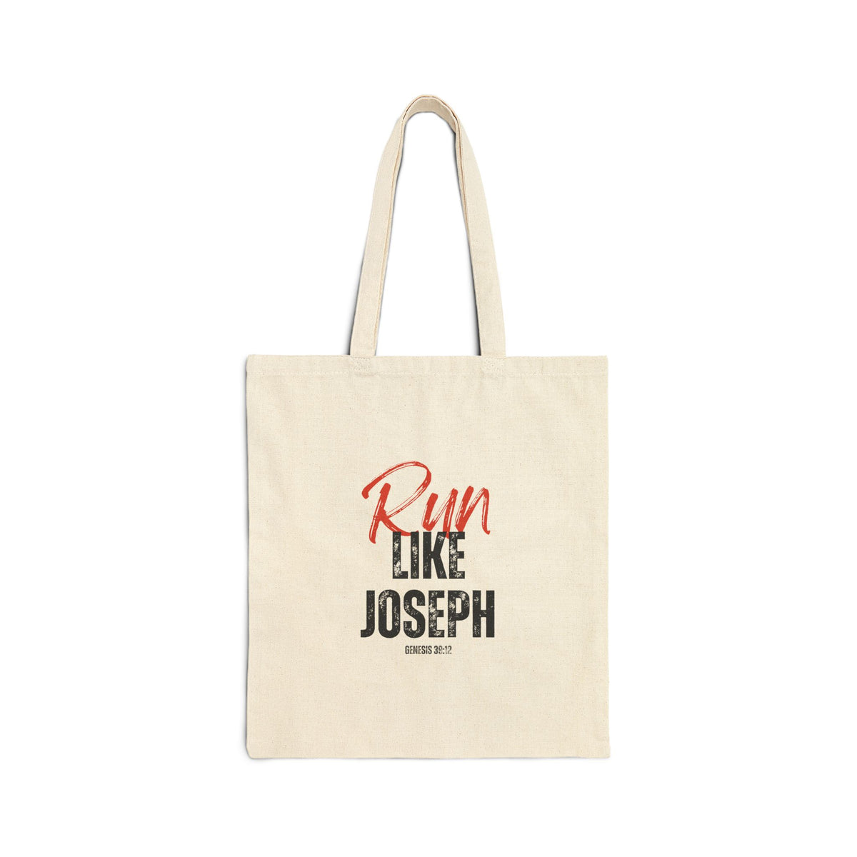 "Run Like Joseph" Cotton Canvas Tote Bag