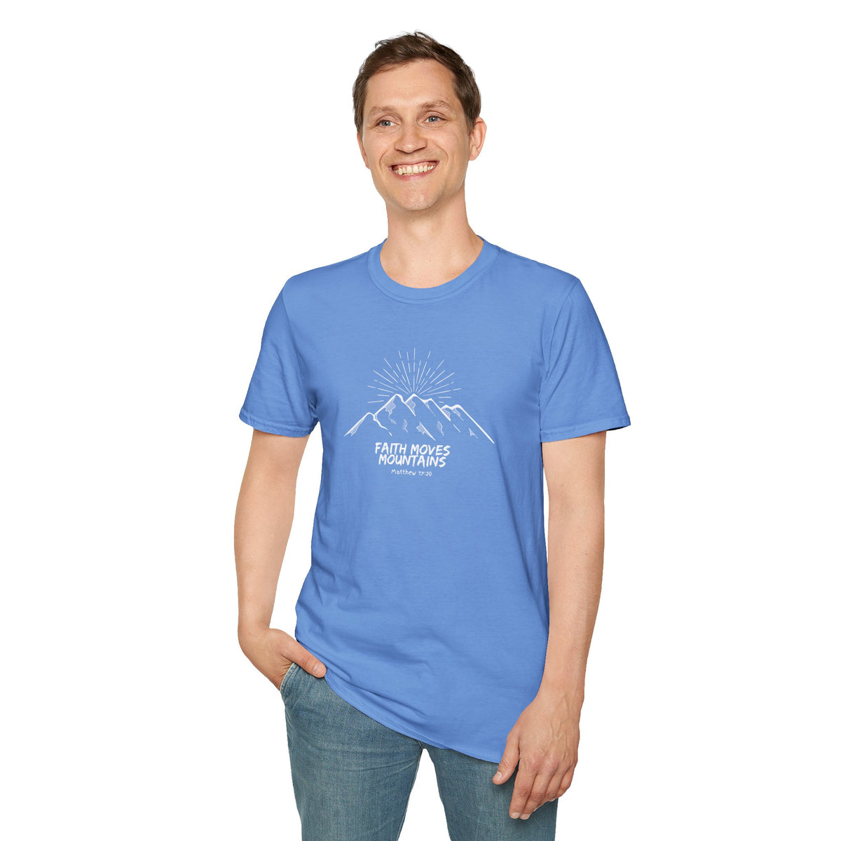 Faith Moves Mountains- Unisex Softstyle T-Shirt