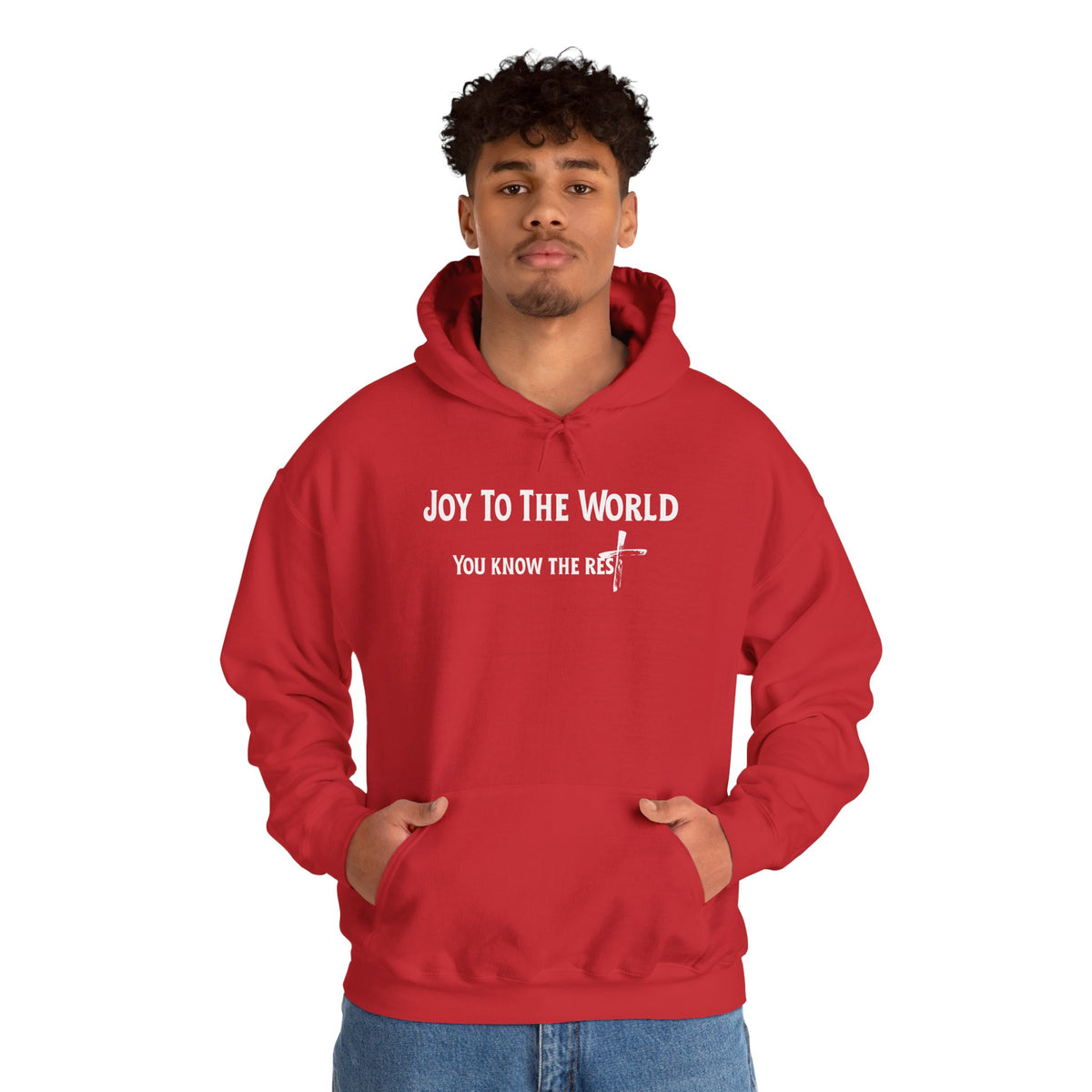 Joy to the World Christian Hoodie – Faith-Based Christmas Wear | Unisex Heavy Blend™ Hooded Sweatshirt