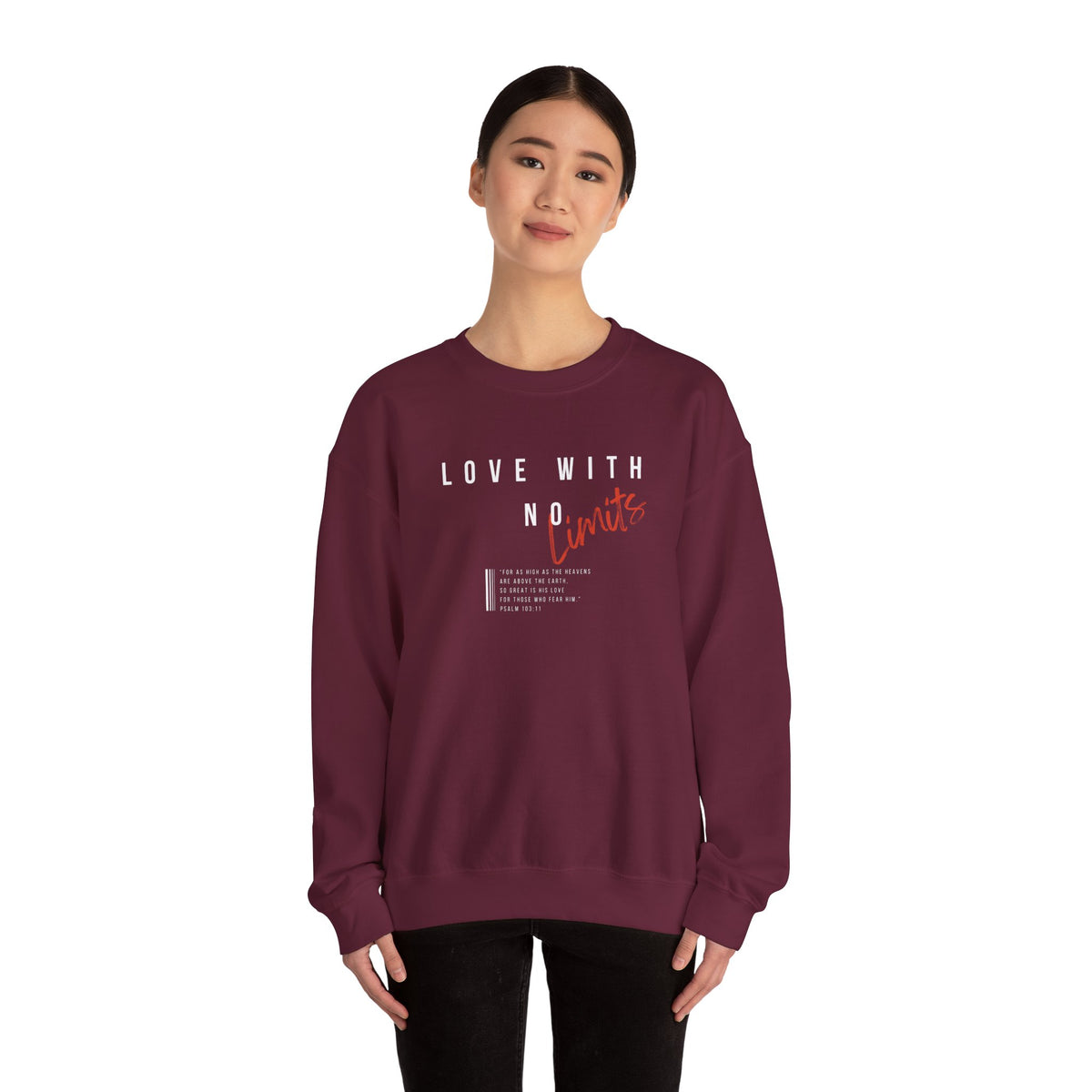 Love With No Limits- Unisex Heavy Blend™ Crewneck Sweatshirt