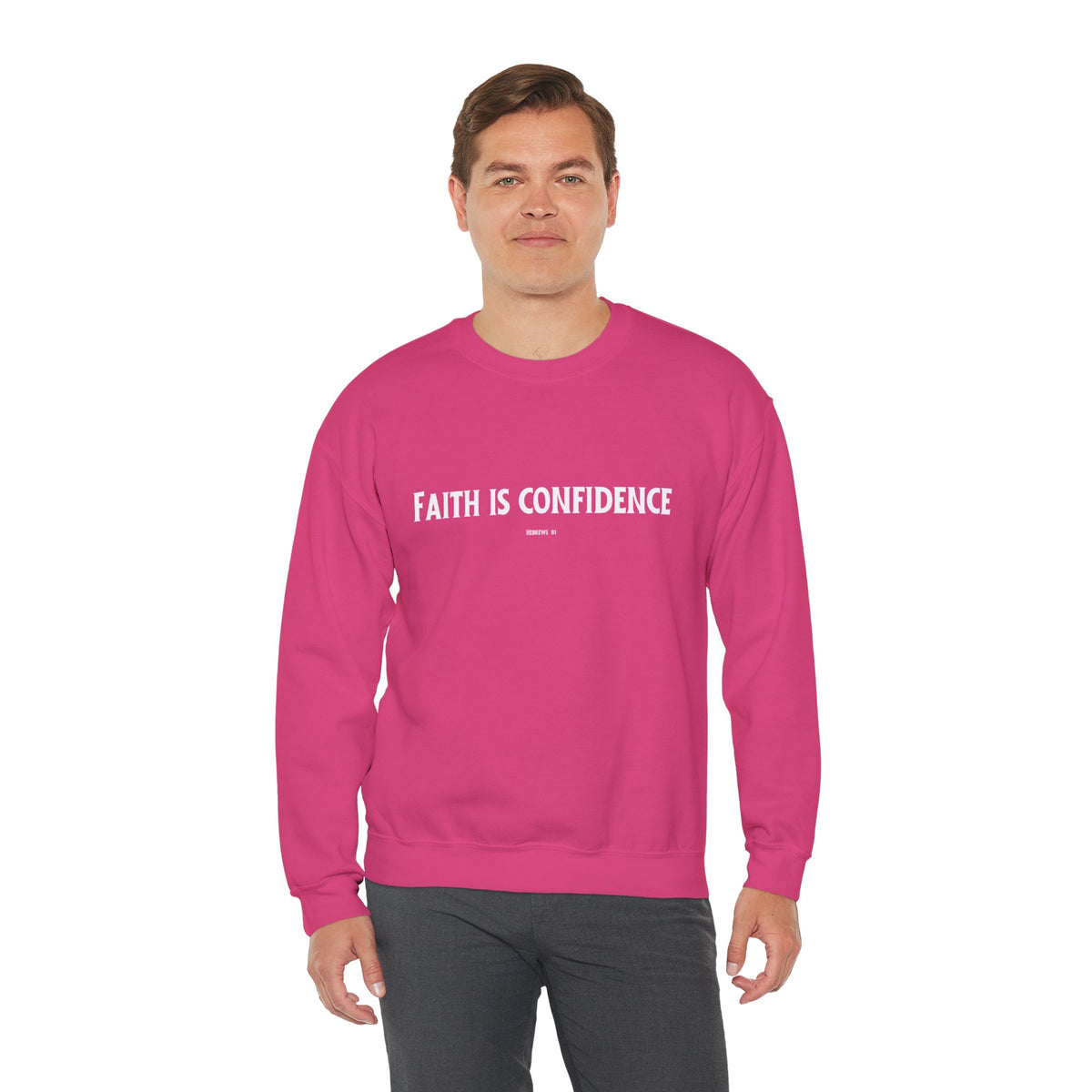 Faith is Confidence Christian Sweatshirt – Cozy Faith Holiday Apparel | Unisex Heavy Blend™ Crewneck Sweatshirt