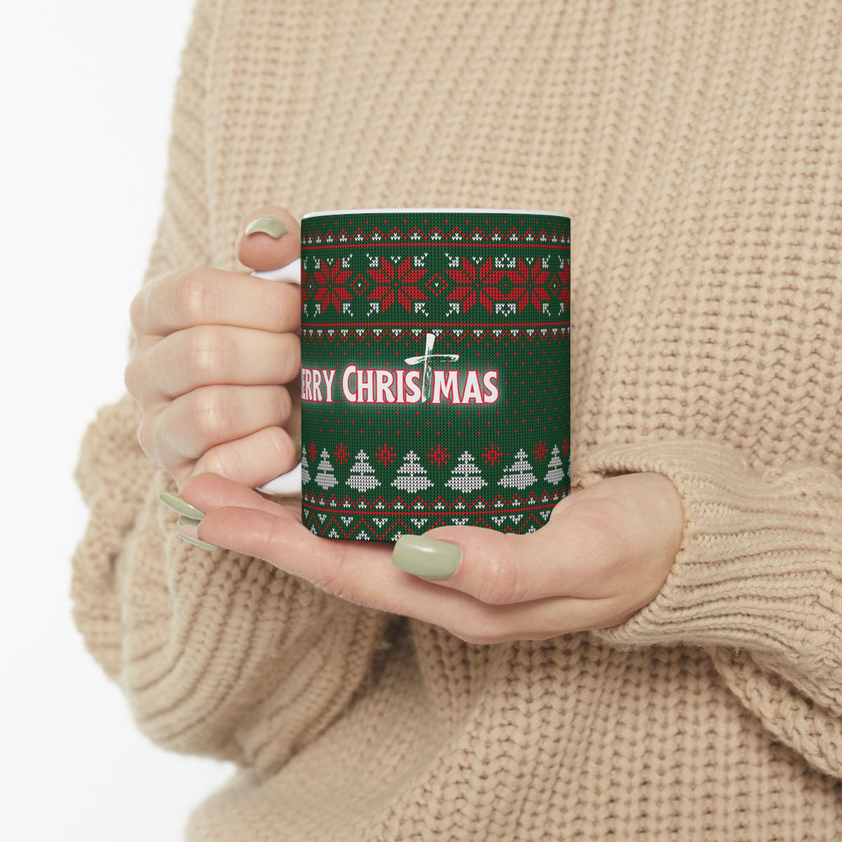 Merry Christmas Christian Mug – Faith-Inspired Christmas Gift | Ceramic Mug, (11oz, 15oz)