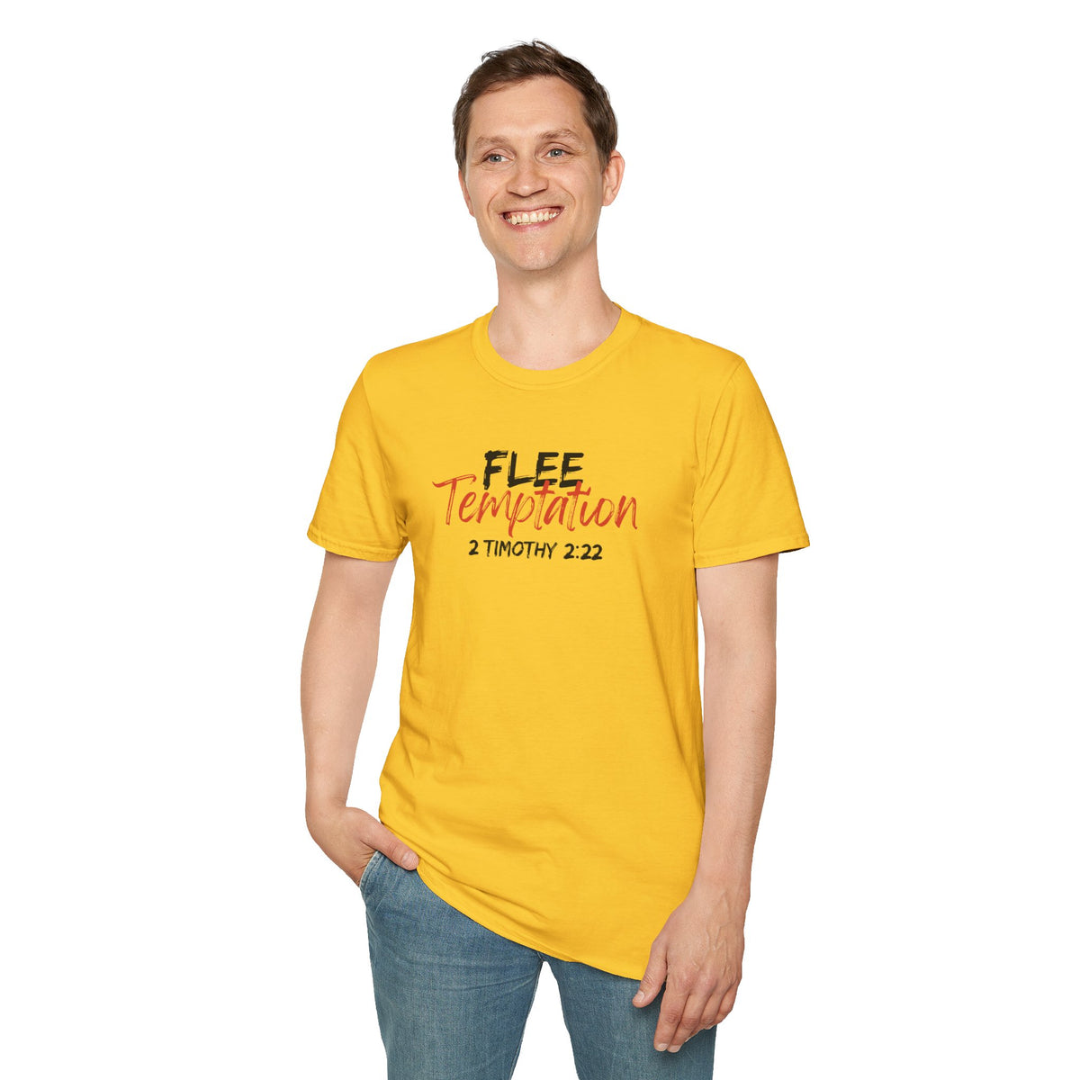 "Flee Temptation" Unisex Softstyle T-Shirt