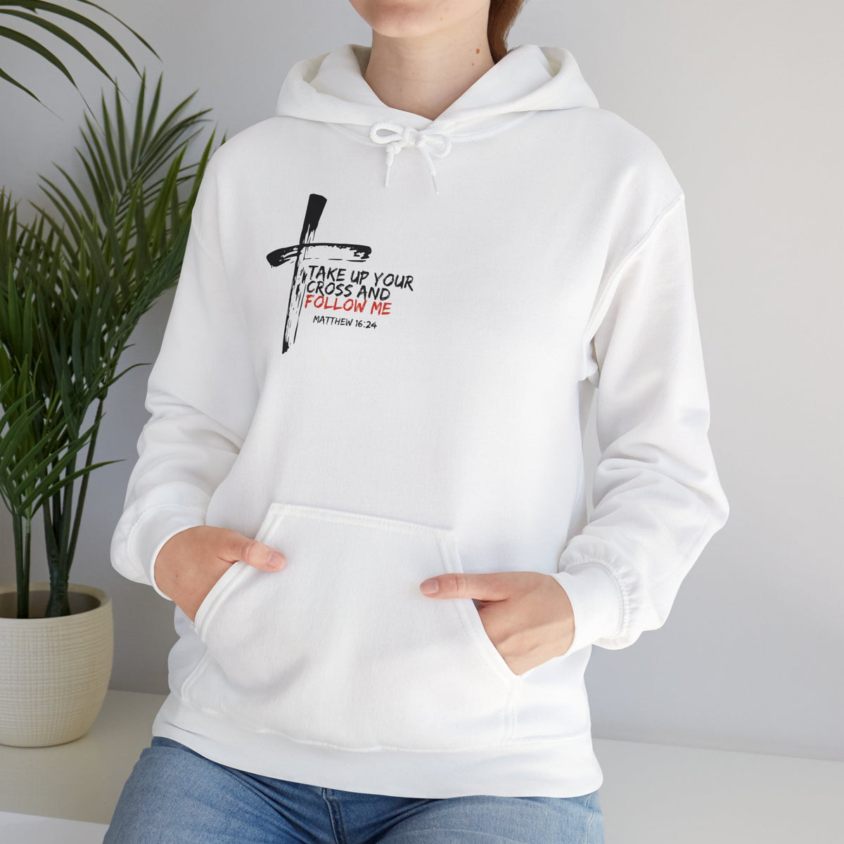 Take Up Your Cross and Follow Me Unisex Heavy Blend™ Hooded Sweatshirt