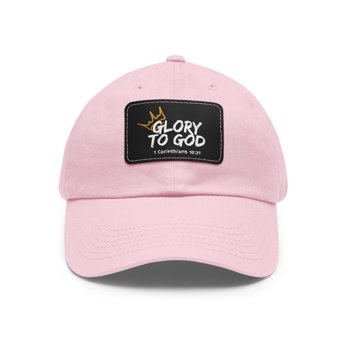 Glory To God- Dad Hat with Leather Patch (Rectangle)