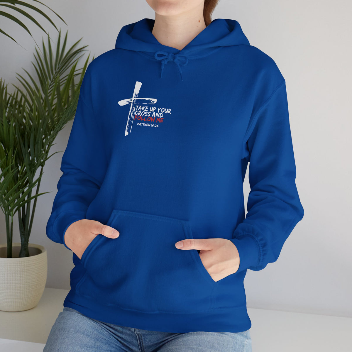 Take Up Your Cross and Follow Me Unisex Heavy Blend™ Hooded Sweatshirt