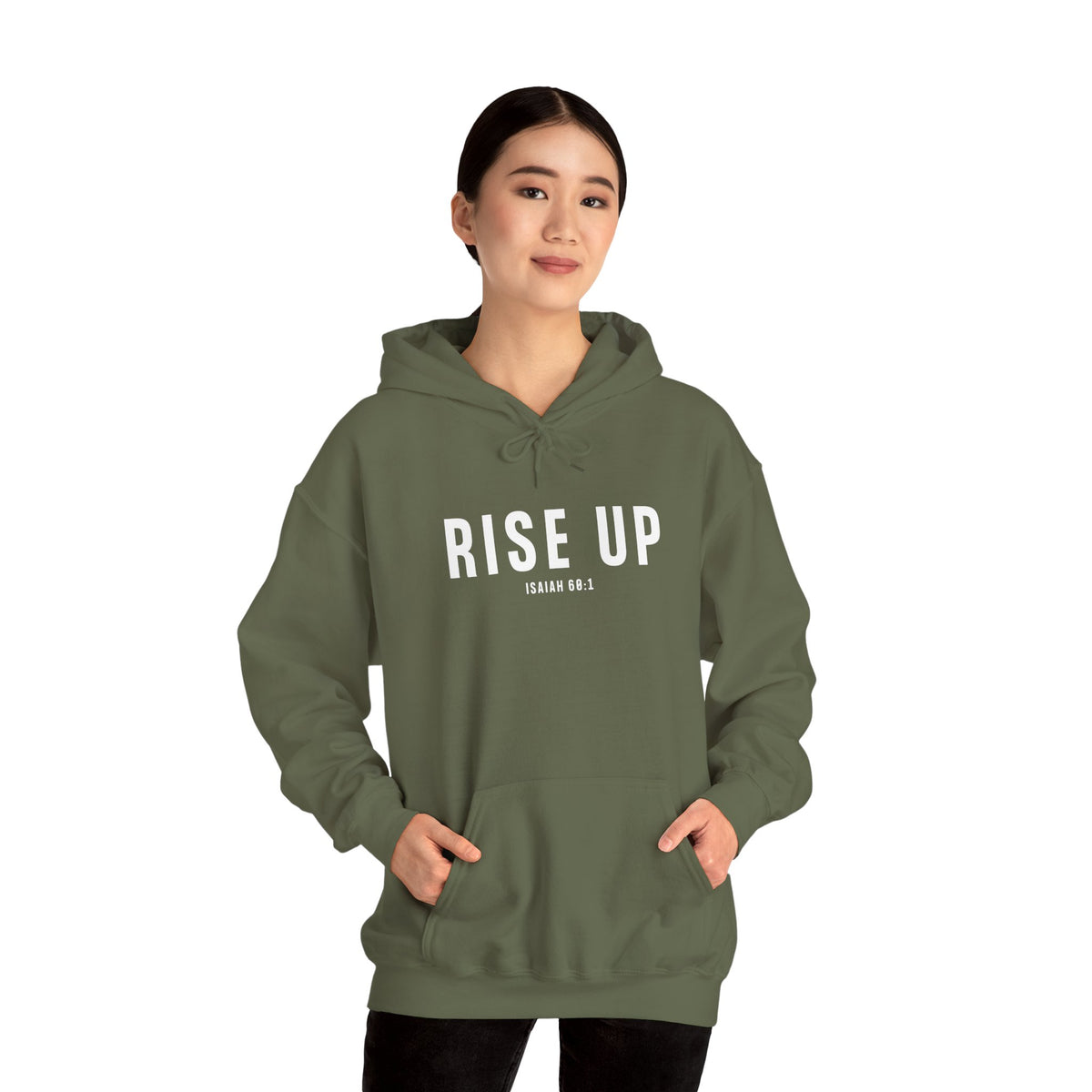 Rise Up Christian Hoodie – Isaiah 60:1 Faith Comfort Wear
