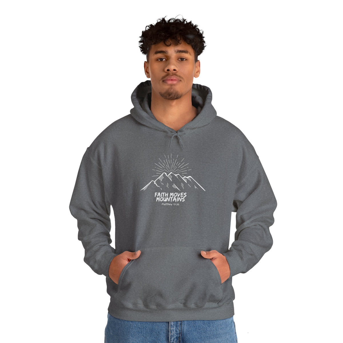 Faith Moves Mountains- Unisex Heavy Blend™ Hooded Sweatshirt