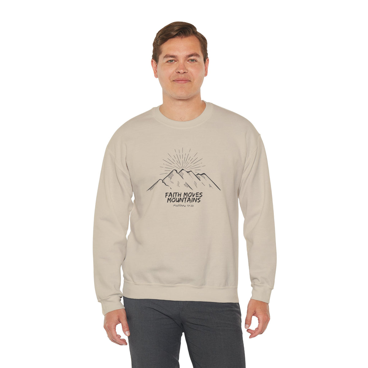 Faith Moves Mountains- Unisex Heavy Blend™ Crewneck Sweatshirt