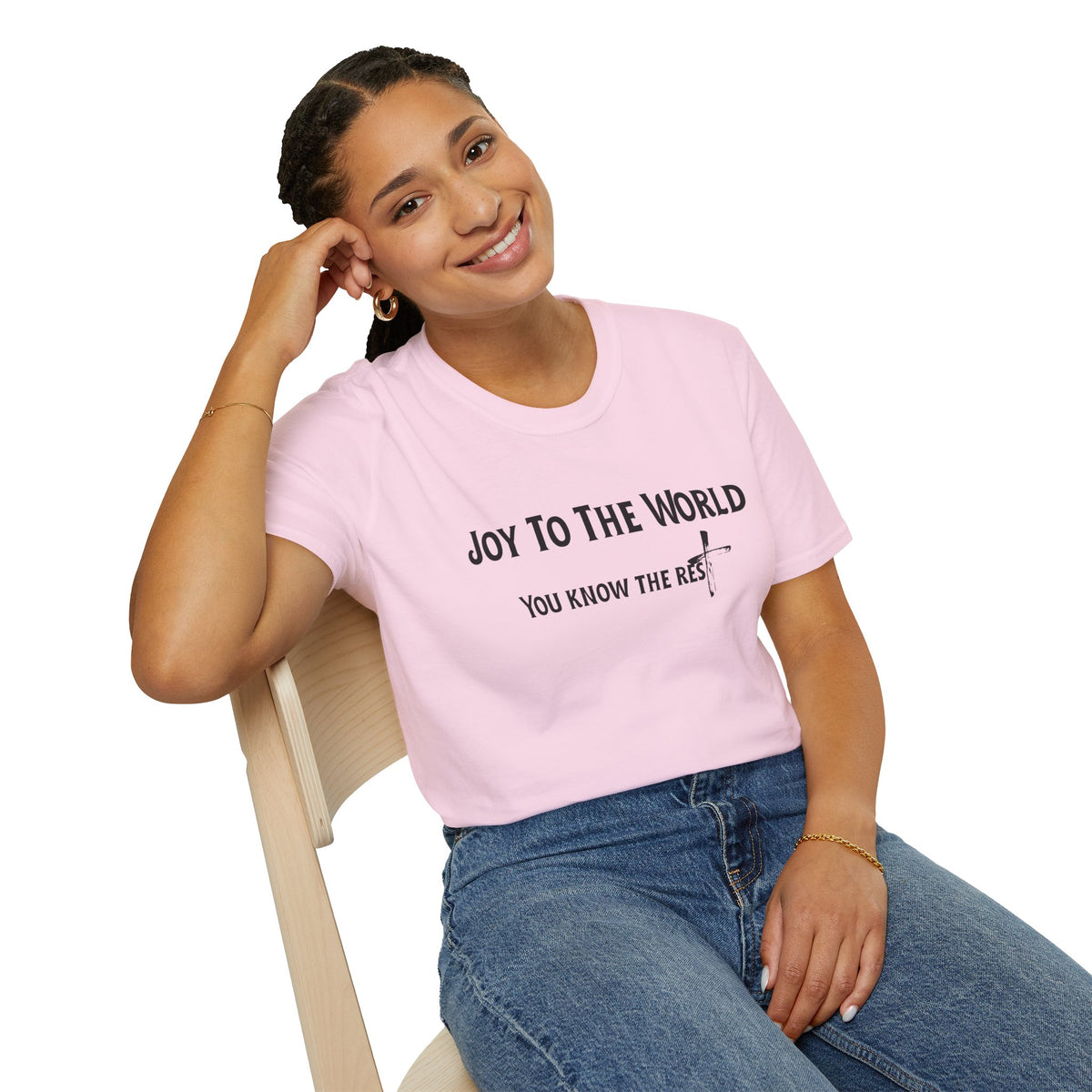 Joy to the World Christian T-Shirt – Faith-Inspired Holiday Apparel | Unisex Softstyle T-Shirt