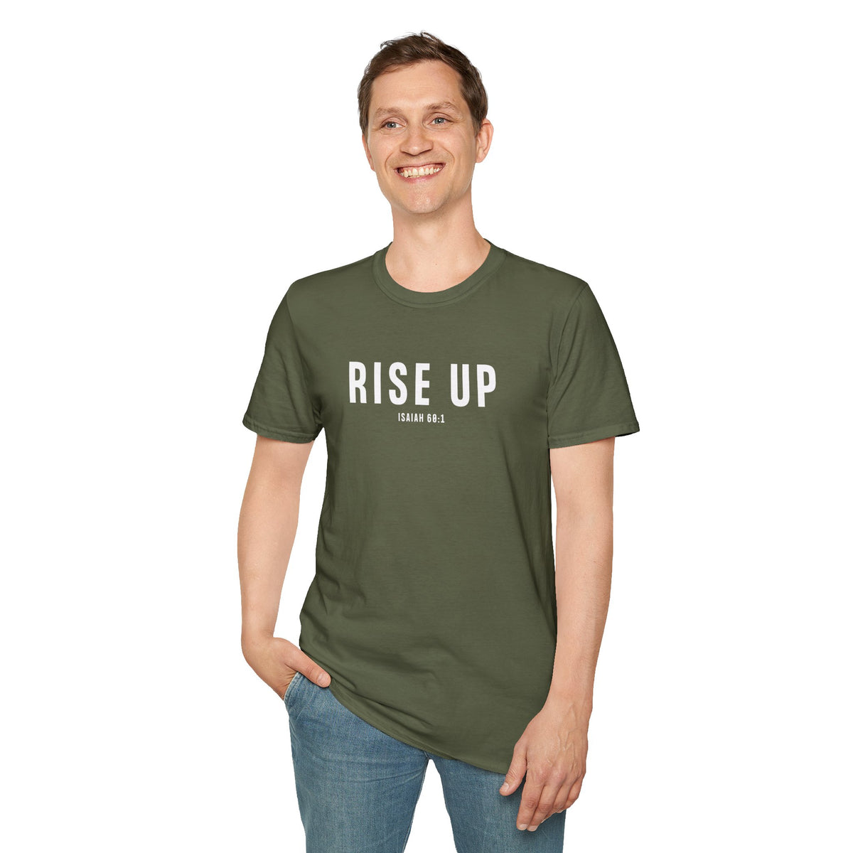 Rise Up Christian T-Shirt – Isaiah 60:1 Faith Apparel