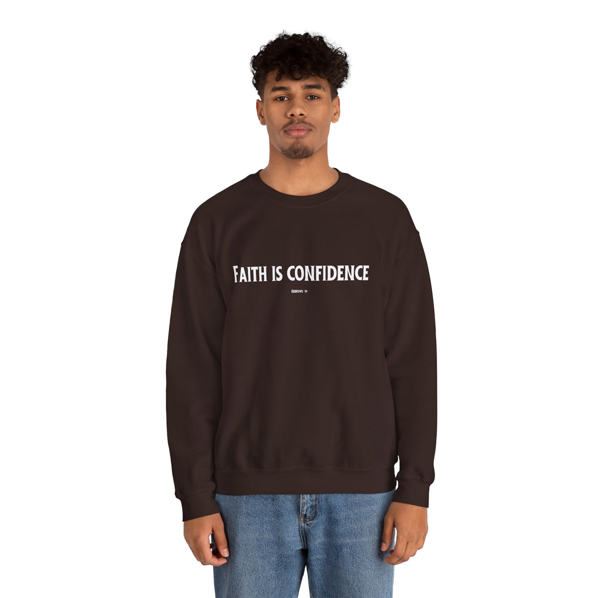 Faith is Confidence Christian Sweatshirt – Cozy Faith Holiday Apparel | Unisex Heavy Blend™ Crewneck Sweatshirt